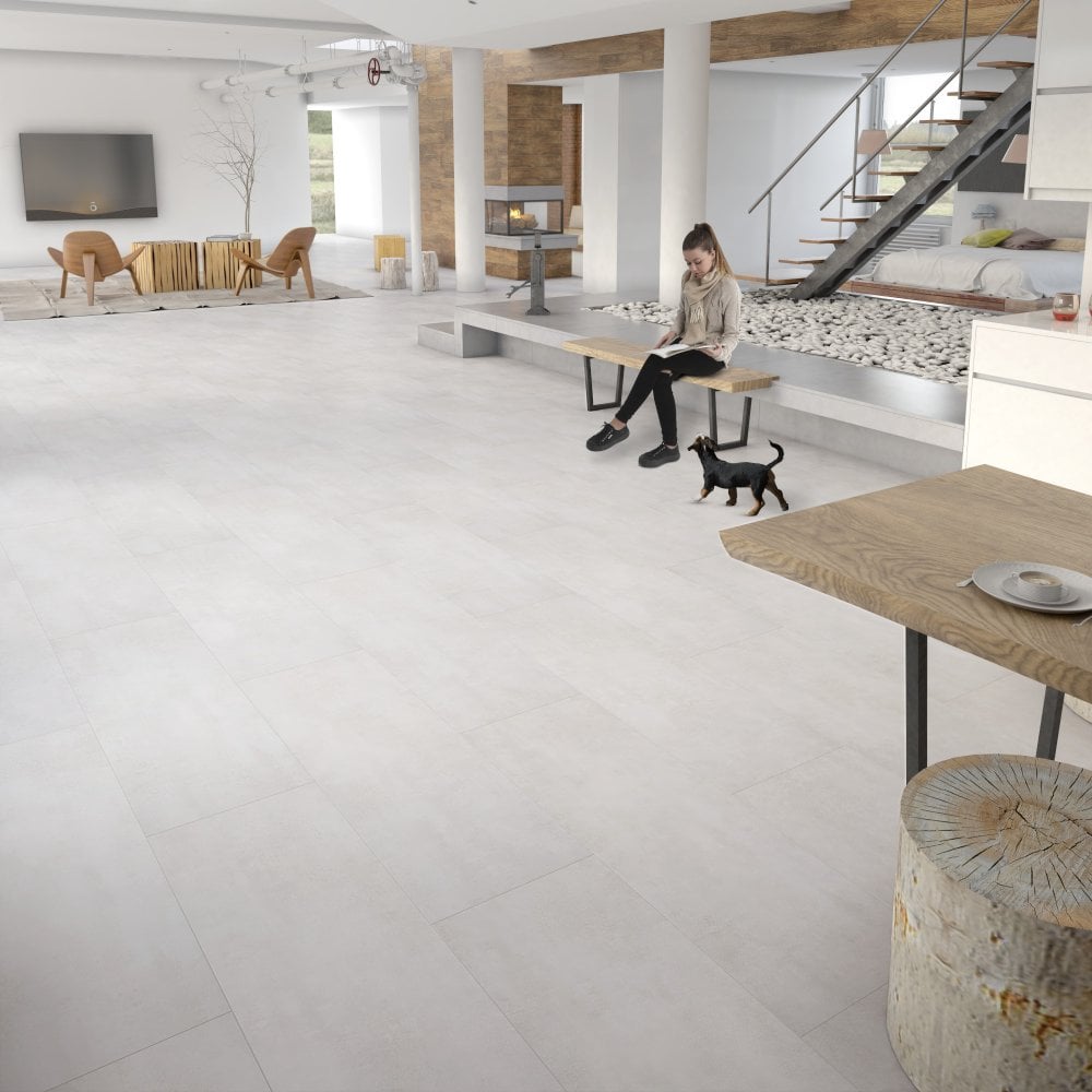 Blanco - Industry Tile Water-resistant 8mm Laminate Flooring
